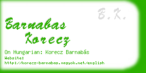 barnabas korecz business card